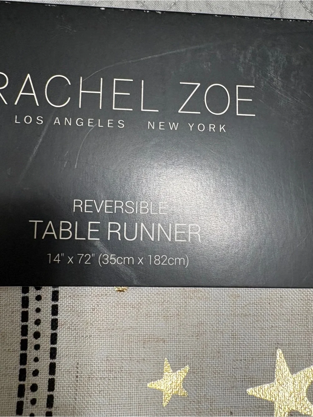 Rachel Zoe Black & Gold Celestial Tarot Table Runner